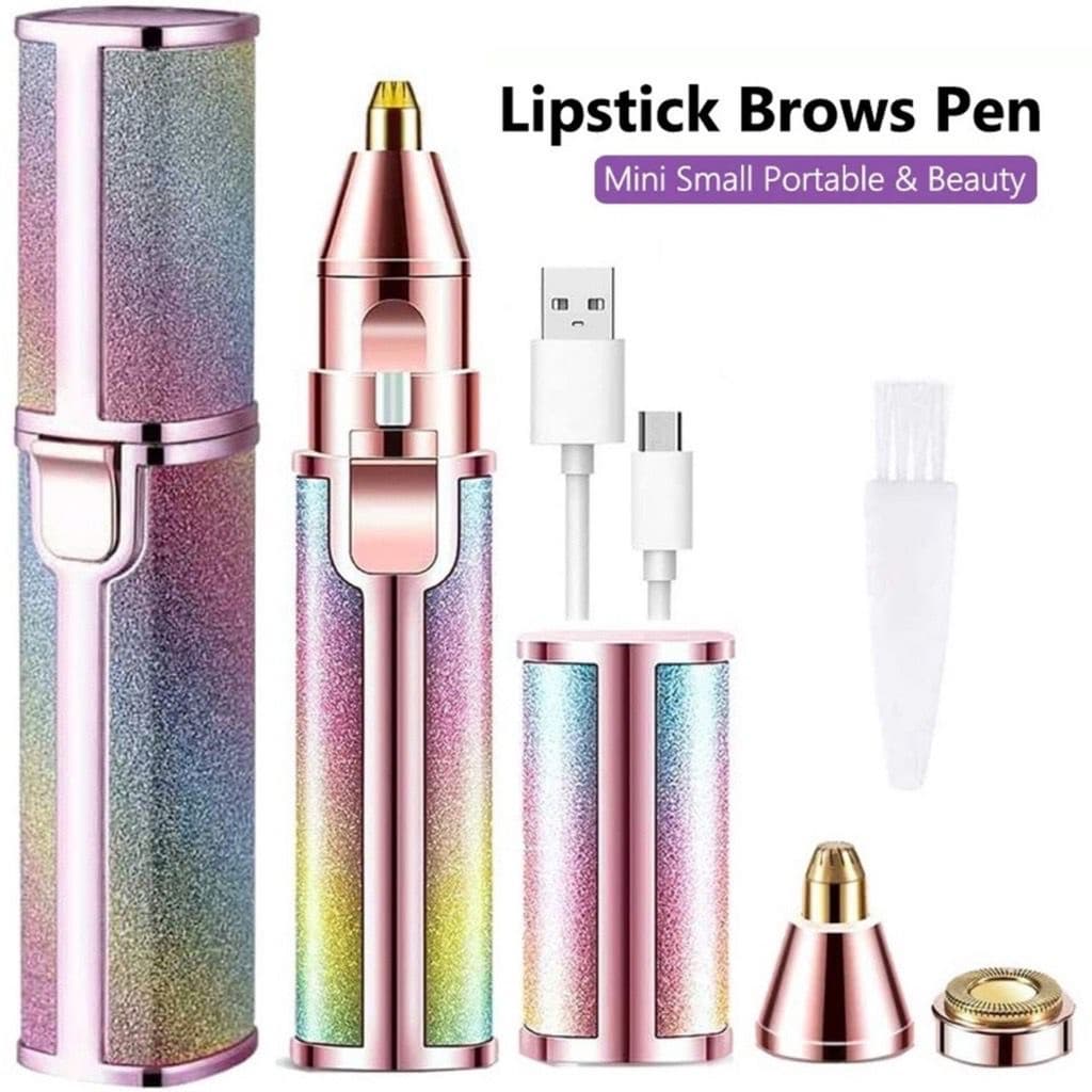 2 em 1 Depilador Recarregavel USB Sobrancelha e Buço Batom