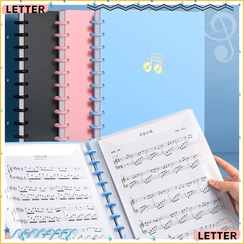 Pasta De Partituras Musicais De Letras , Clipe De Música Transparente De Plástico , Folhas De Piano Portátil Flexível A4