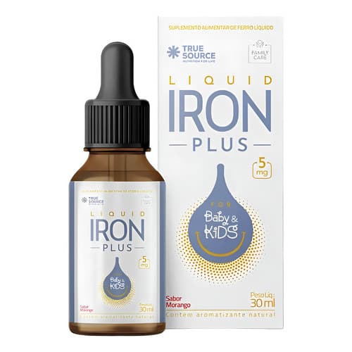 Multivitamínico Infantil Iron Líquido Ferro 30ml True Source Sabor Morango