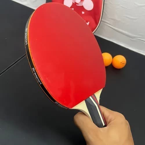 Kit Ping Pong Tênis de Mesa Raquete profissional + 3 bolinha+ Capa da Raquete