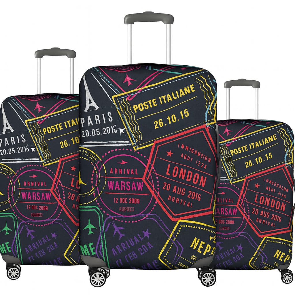 Capa Para Mala Selo Travel Bagagem Protetora Viagem Colorida Segurança Aeroporto P M G