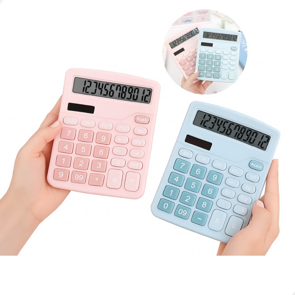 Calculadora Grande Classica De Mesa Solar Ou Pilha Escolar Escritório Financeiro Display Bonito