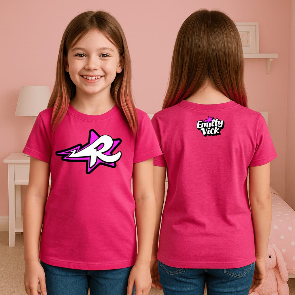 Camiseta Infantil De Algodão Emily Vick Novo Elemento Rosa Estrela Evolução Os Rosas