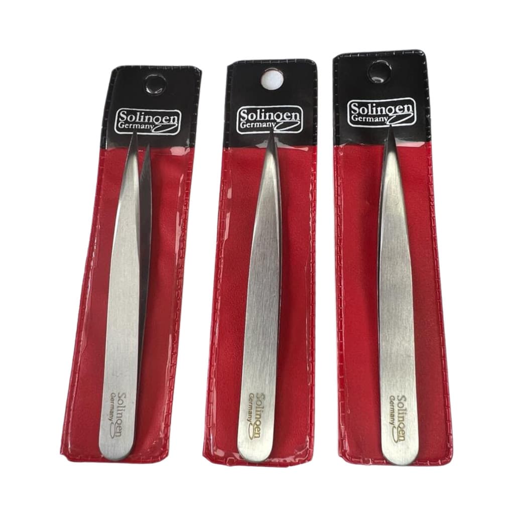 Kit 3 Pinça Solingen Design Profissional Ponta Agulha Super Fina Inox | Alta Precisão