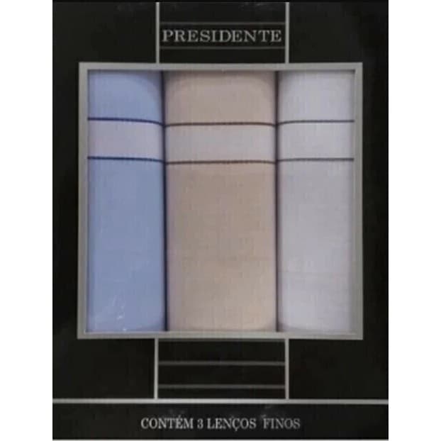 Lenço Presidente Puro Algodão 41x41 c/3 Masculino 2720