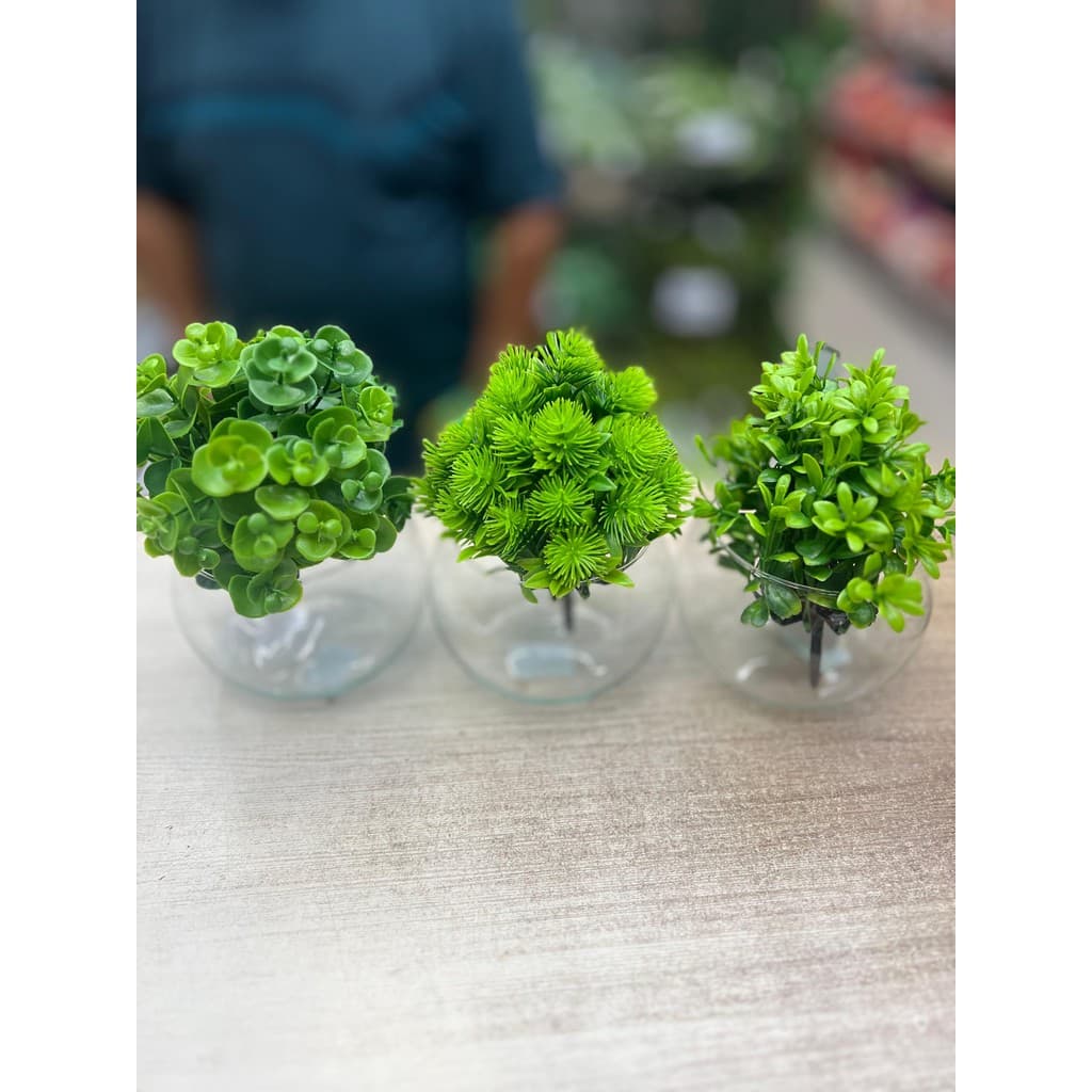 Arbusto Artificial Verde com Base para Decoração/c0051-0053