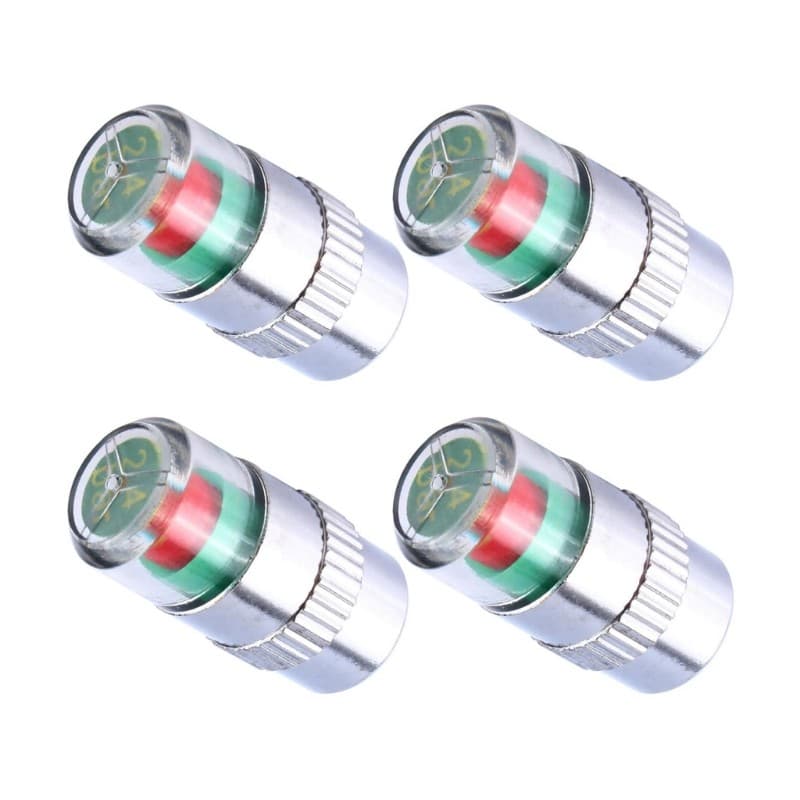 4 Tampas Monitoramento Pressão Pneus Carro Alerta Cor Detecção Real