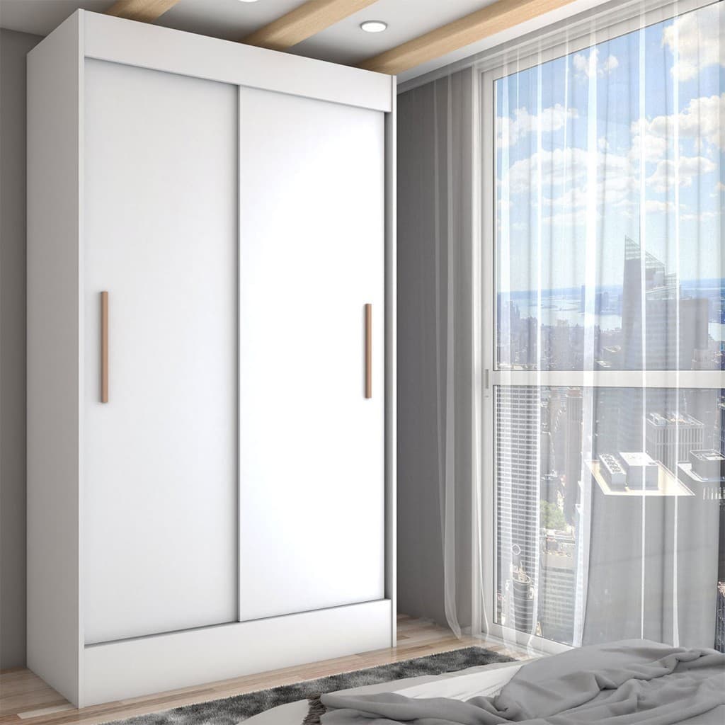 Guarda-Roupa Solteiro Europa 2 Portas 2 Gavetas Branco - Panorama Móveis