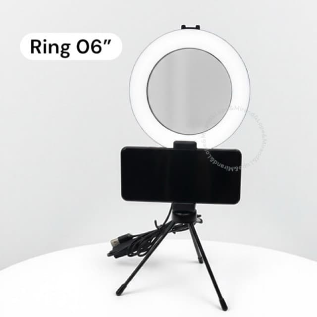 Ring Light 6 Polegadas Portátil Iluminação LED Para Maquiagem Vídeos Lives Fácil Montagem Premium