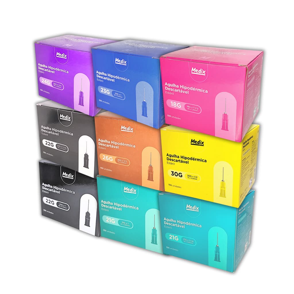 Agulha HiPodérmica Descartável Medix Cx C/100 Unid