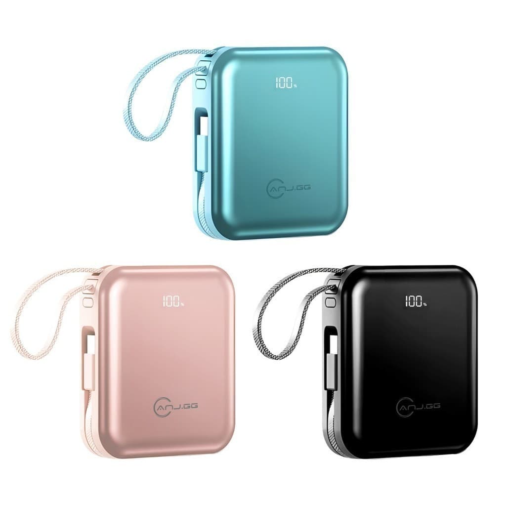 mini power bank portátil 20.000 mAh com IOS e cabo Tipo C