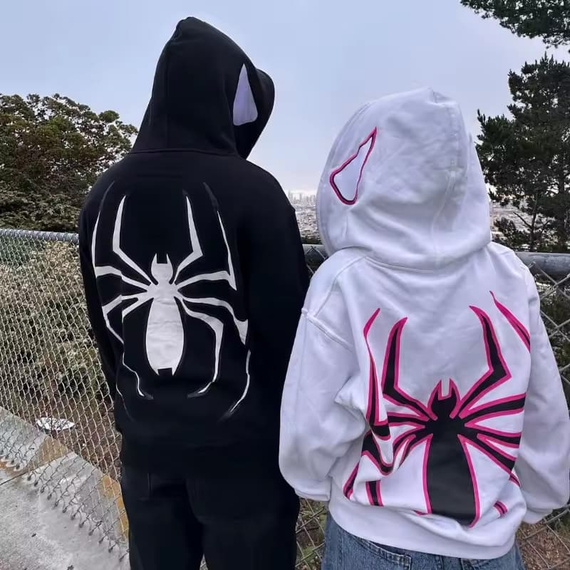 Kit Moletom Spider Casal Blusa De Frio Aranha Dia Dos Namorados Camisa 100% Algodão StreetWear