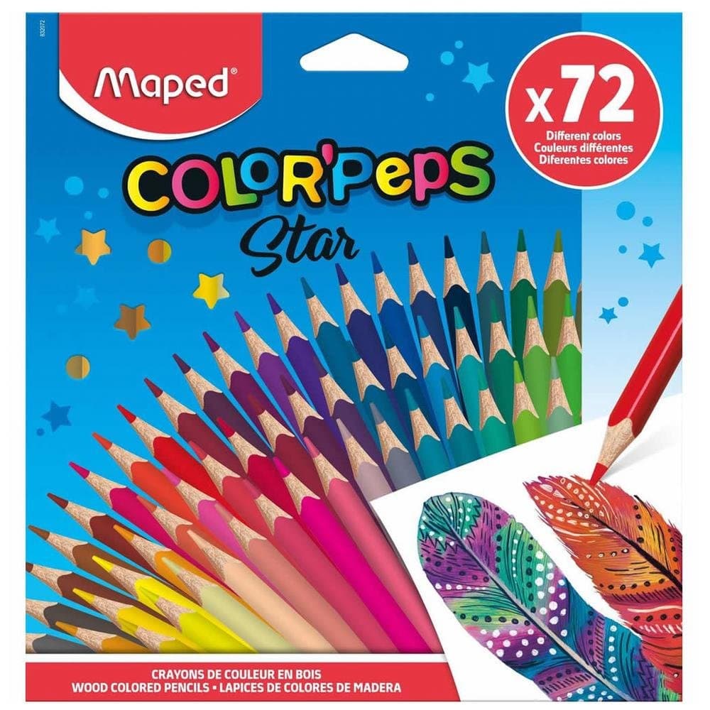 Lapis De Cor Maped Triangular 72 Cores Color Peps Star