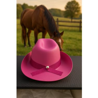 Chapéu de boiadeira de eva fita com Glitter ana castela- cowboy-simples e bonito para aniversario