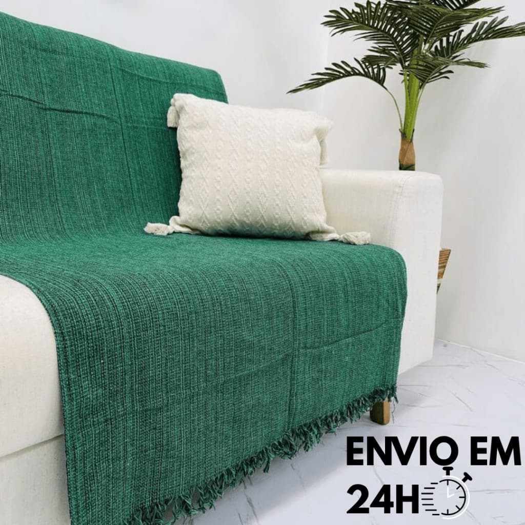 Manta Para Sofá ou Cama Luxo Gigante 210x120 Tipo Capa de Sofá Protetora 100% Algodão Decorativa