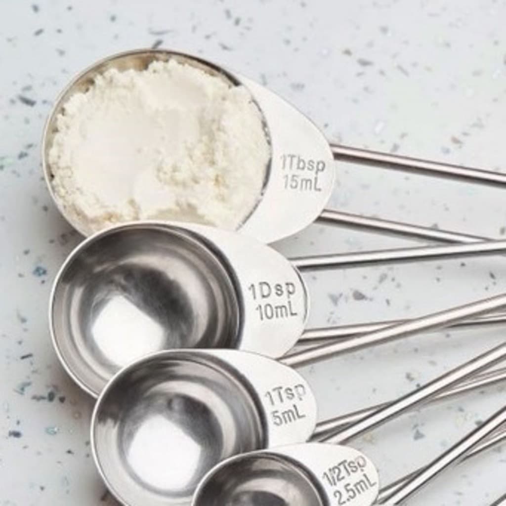 1 Conjunto de 4 Colheres Colher Medidoras Medidora Inox Top Util