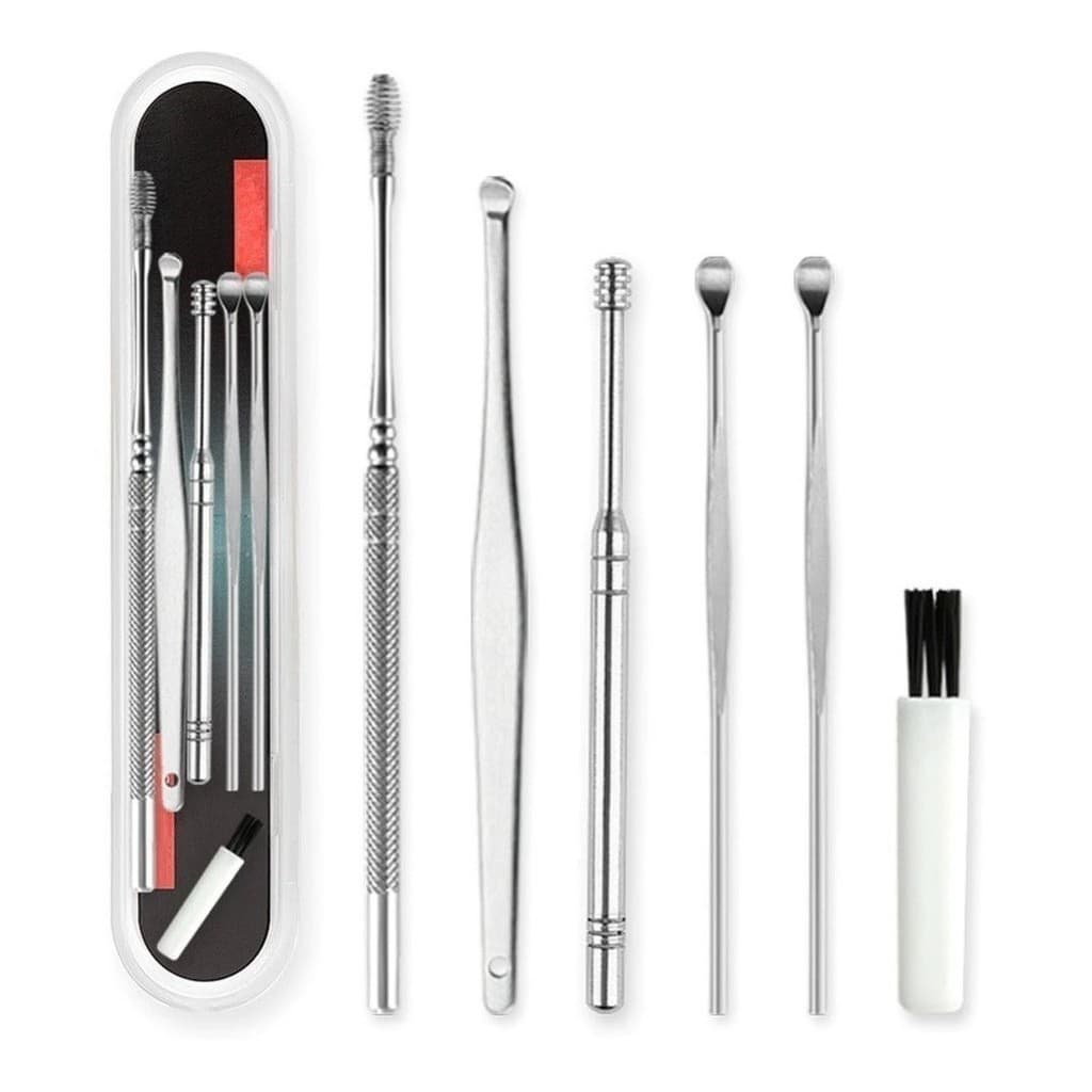 Limpador De Cera Do Ouvido com Pincel Limpeza e Estojo