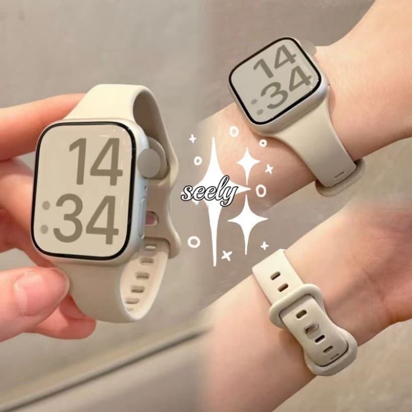 Pulseira De Silicone Macia E Fina Para Apple Watch Series 10 9 8 7 6 SE 5 4 3 2 Ultra 46 Mm 42 49 45 44 40 41 38 Acessór