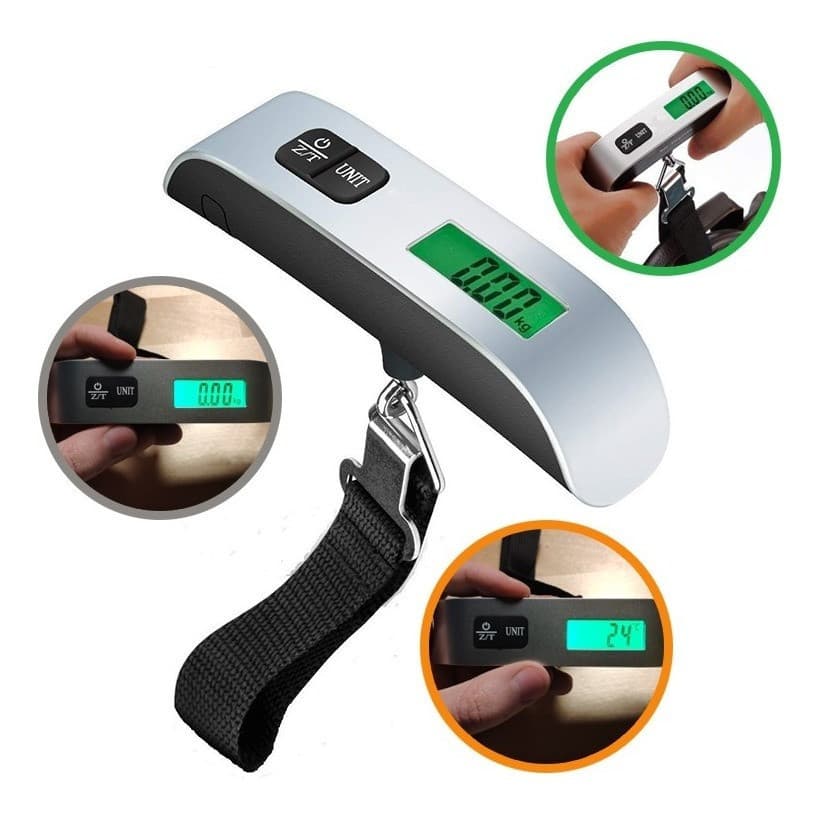Balança Digital Portátil 50kg Precisão 10g | Pesa Mala Viagem Bagagem Compacta Leve
