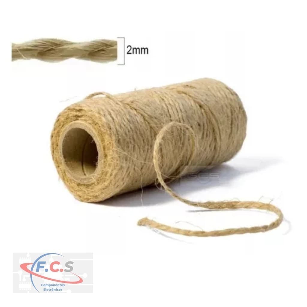 1 Rolo Fio Cordão Barbante Rami Juta 2 Mm 200 Gr 100 Metros Lembrancinha Artesanato