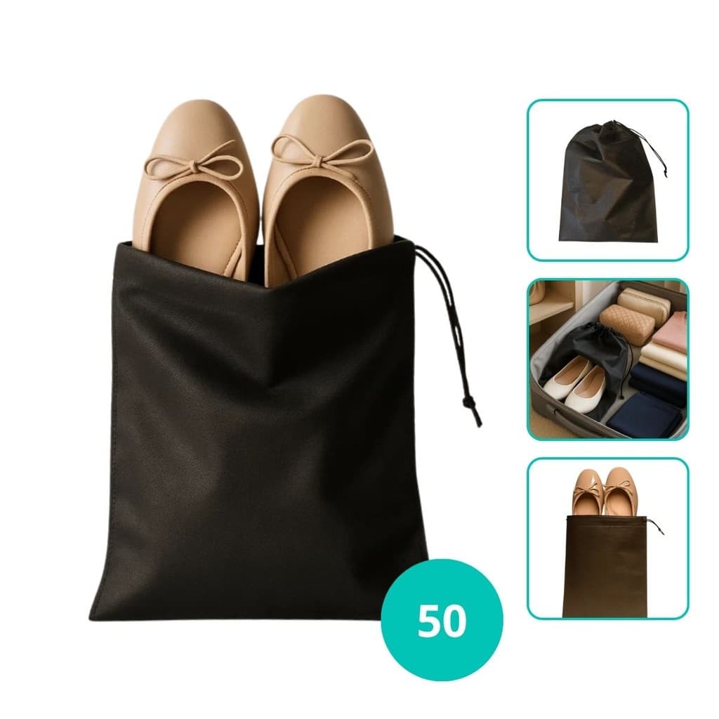 Kit 50 Sacos Tnt Calçados Sapato Chinelo 28x40 Cm Organizar Armário Mala Viagem