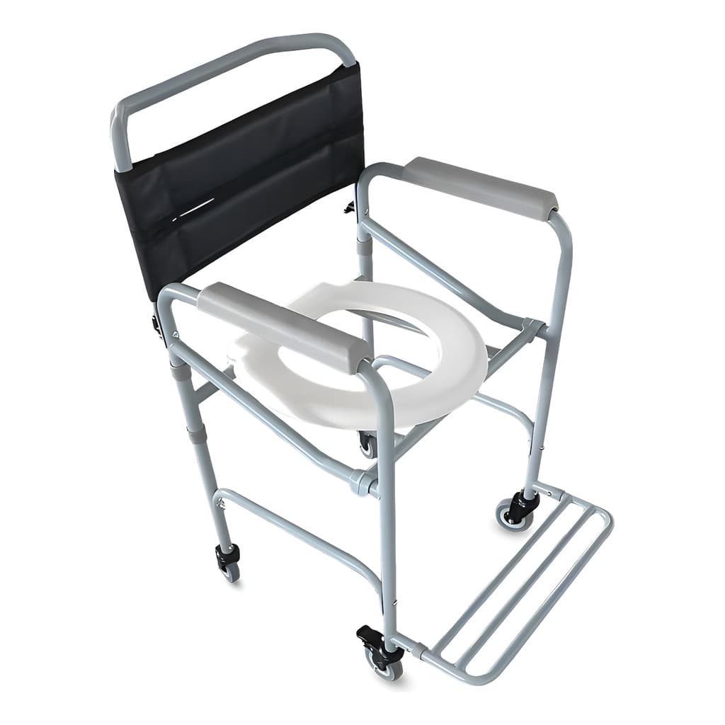 Cadeira De Banho Para Idoso Dobrável Ate 120kg Com Rodas