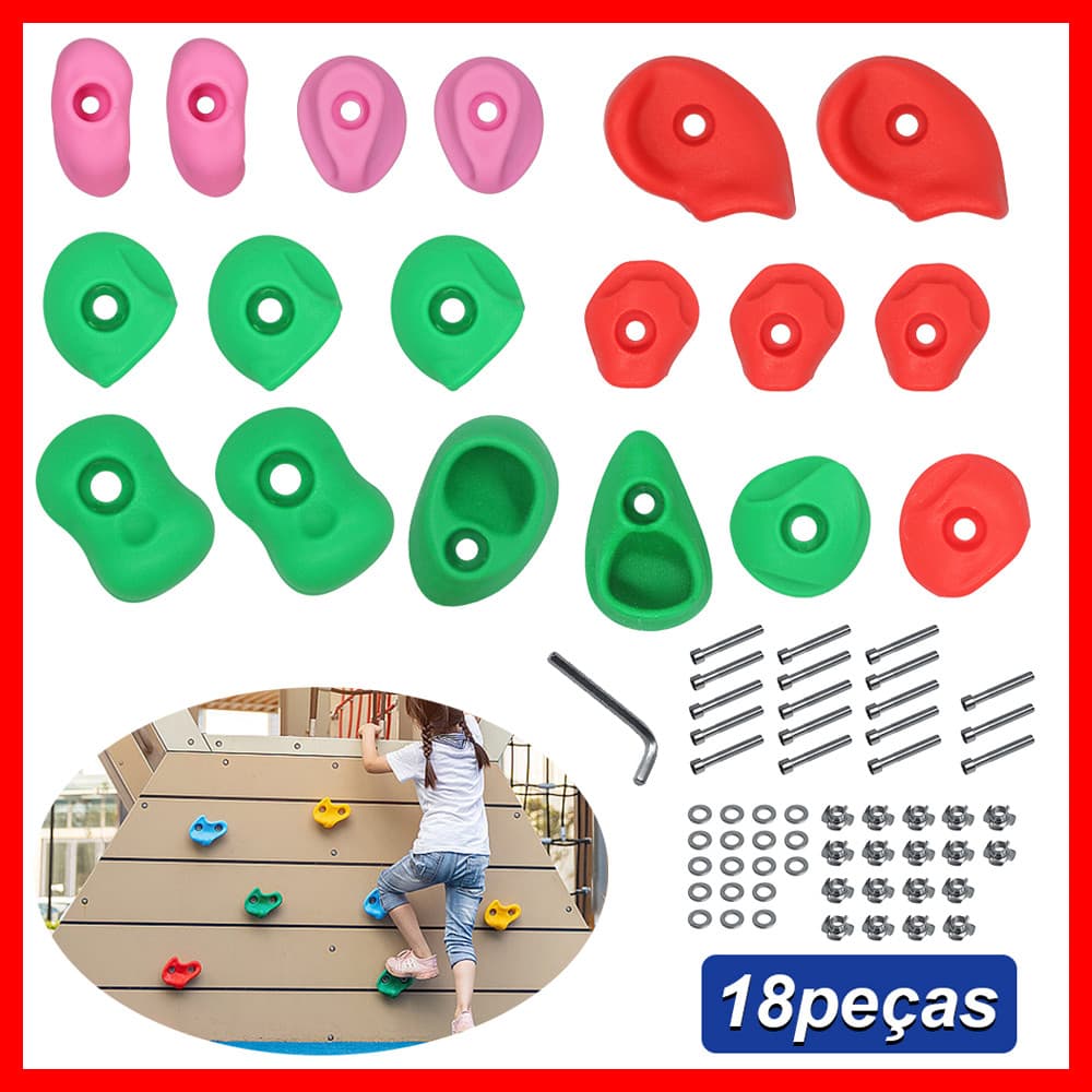 18 pontos coloridos para escalada, para parede de escalada infantil, ecológico e seguro, equipamento para parques