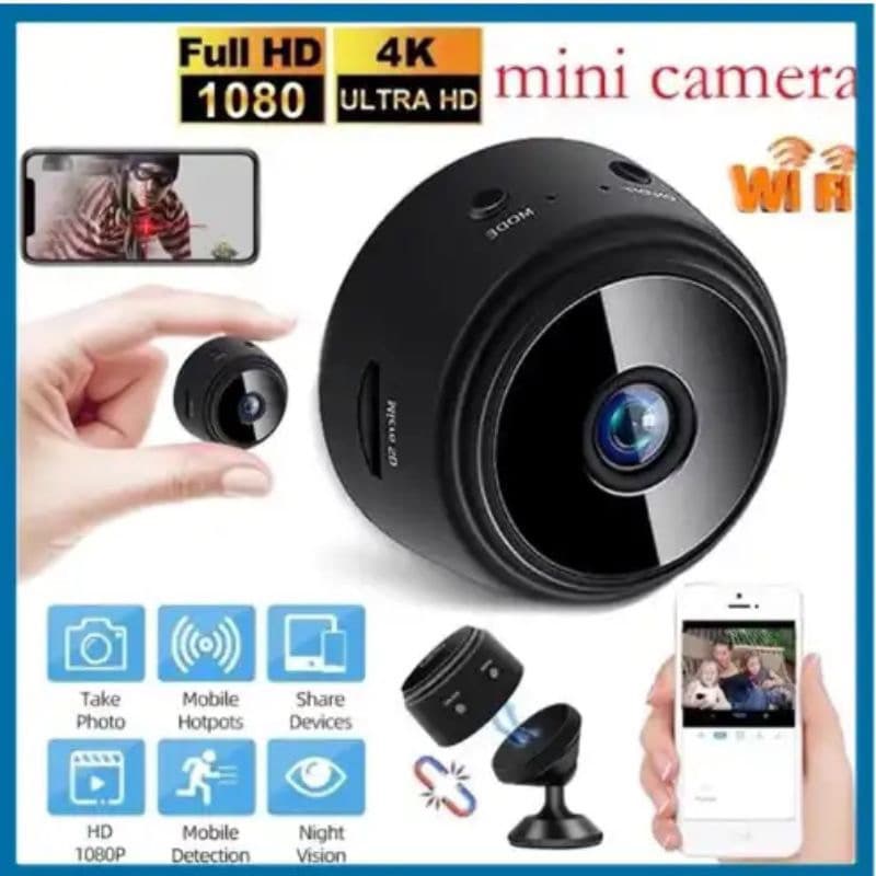 Kit Mini Câmeras A9 HD (1/2/3/4 Unidades) – Visão Noturna, Wi-Fi e Vigilância 1080p