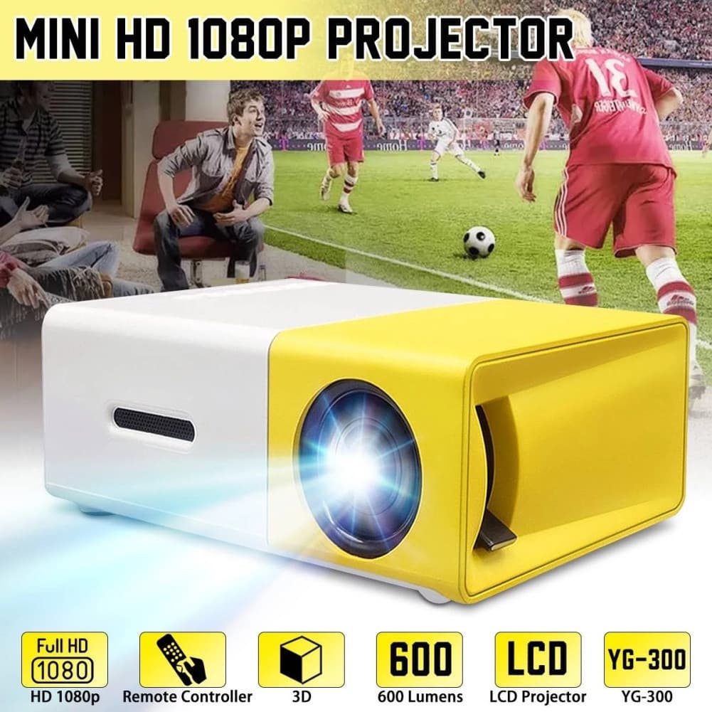 Mini Projetor Portátil Led 1080p 600 Lúmens Hdmi YG300 Envio Imediato