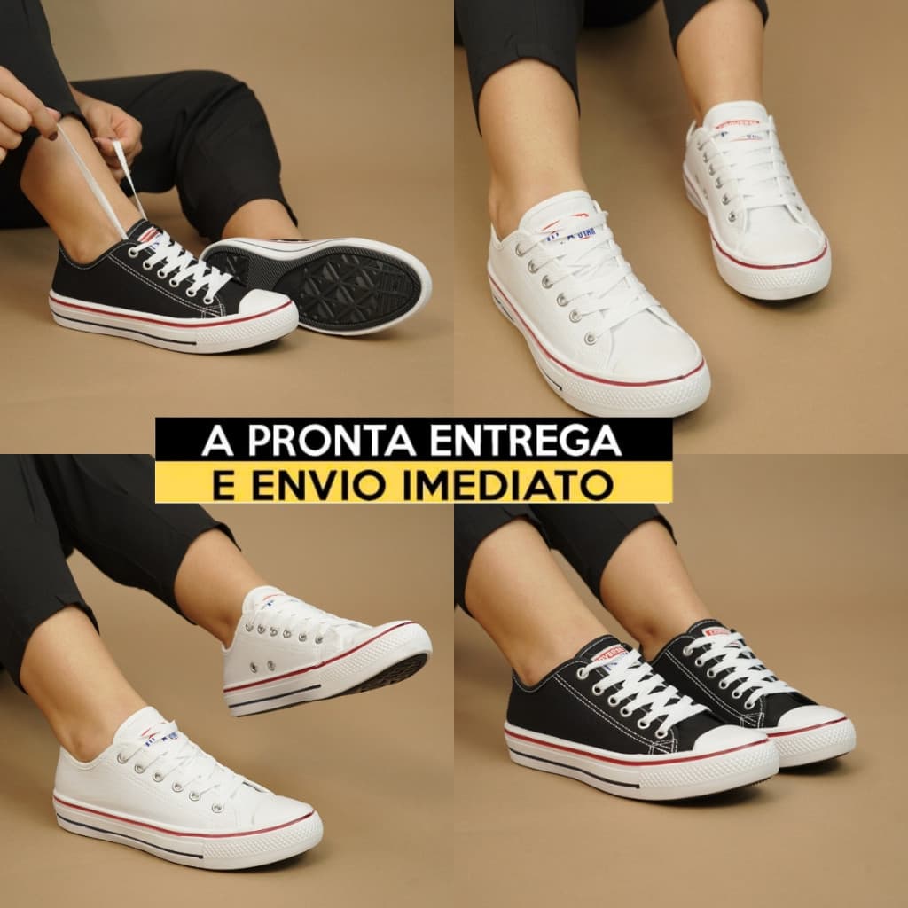 Tênis Branco e Preto Unissex – Conforto e Estilo para o Look Casual, Ideal para o Dia a Dia Masculino e Feminino
