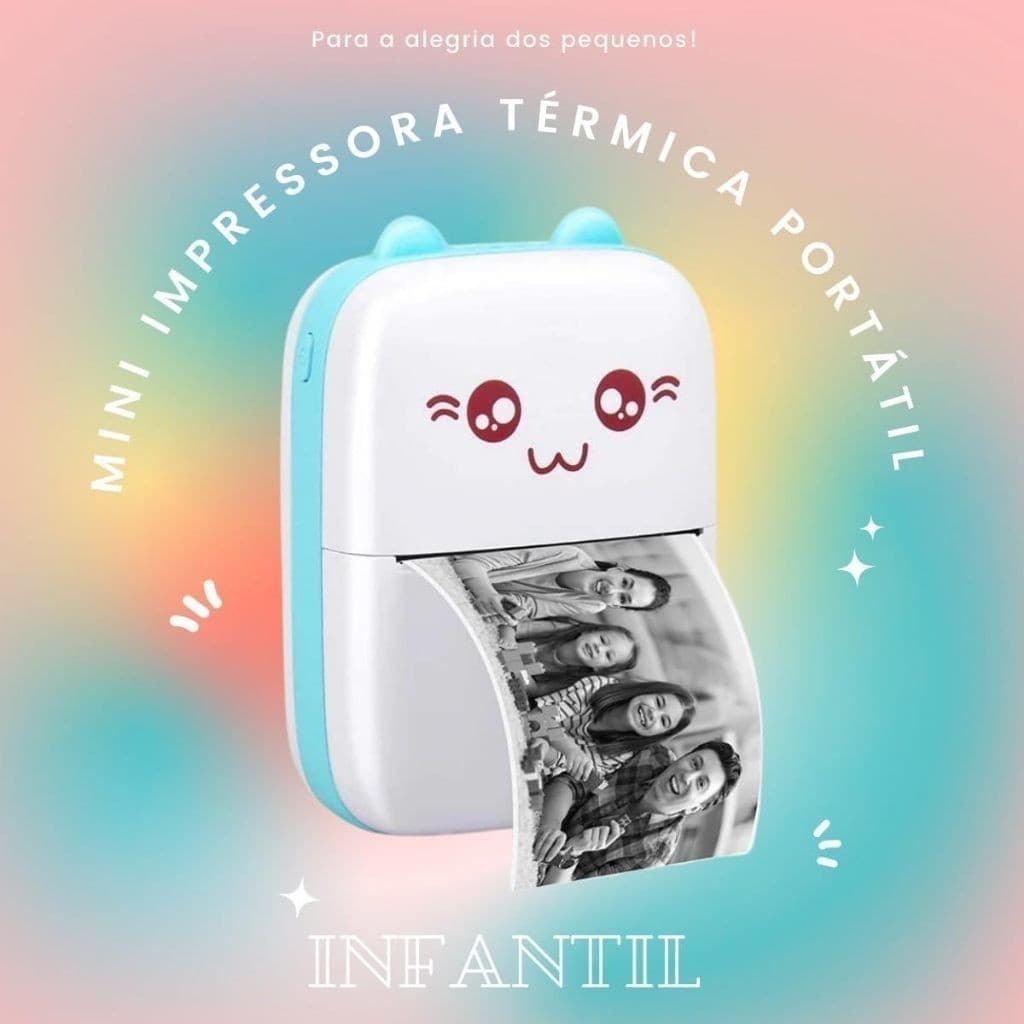 Mini Impressora Térmica De Bolso Portátil Impressão Sem Fio Fotos Notas Bluetooth Para Android iOS