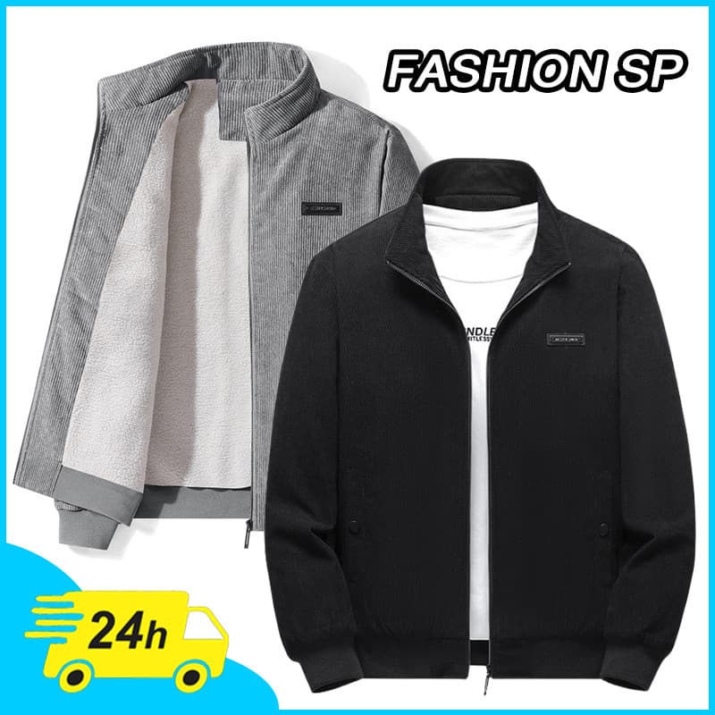 Jaqueta Casual Masculina Veludo Larga Quente Outono/inverno