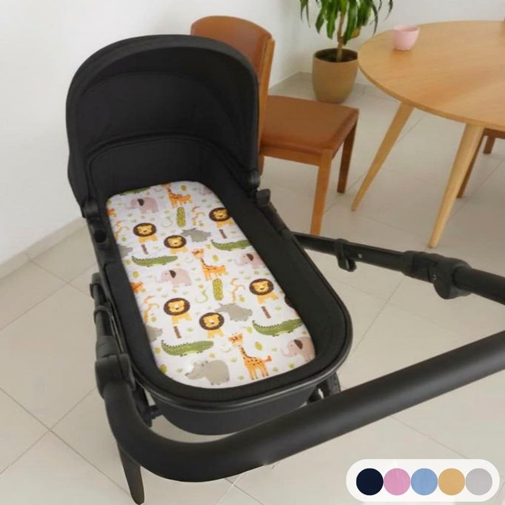 Colchão para Carrinho Moises Colchonete Bebê Menino Menina com Capa Removível e Espuma
