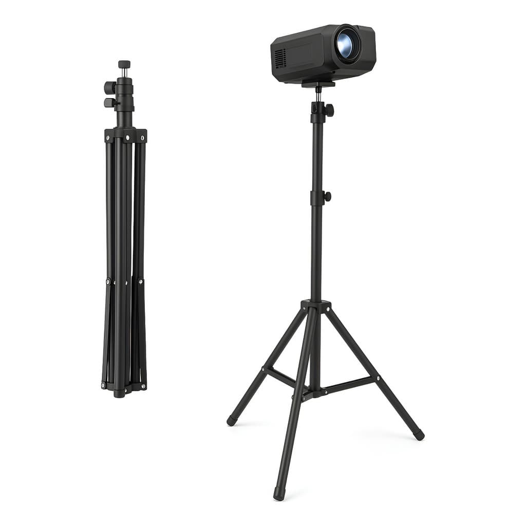 Tripé Universal para Projetor Hy300 Hy320 – Dobrável, Ajustável até 2m, Portátil e Resistente