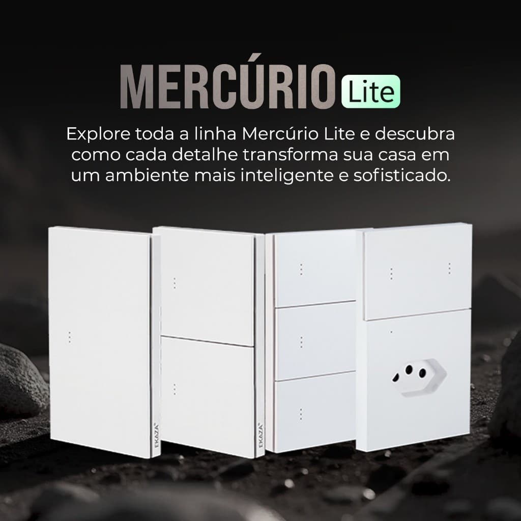 Interruptor Zigbee Inteligente Alexa 1, 2 e 3 Botões com tomada 10A Mercúrio Lite Tecla Física Tuya