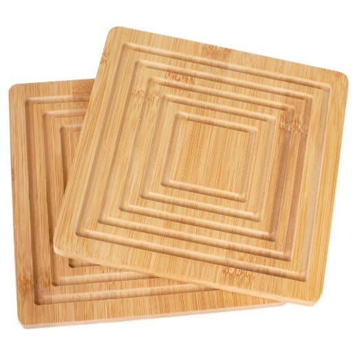 Kit 2 Apoio Descanso de Panela 20x20cm Bambu Madeira MOR