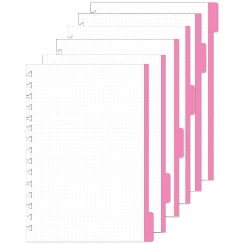 Divisórias P/ Caderno Reposicionável | Pontilhado Rosa