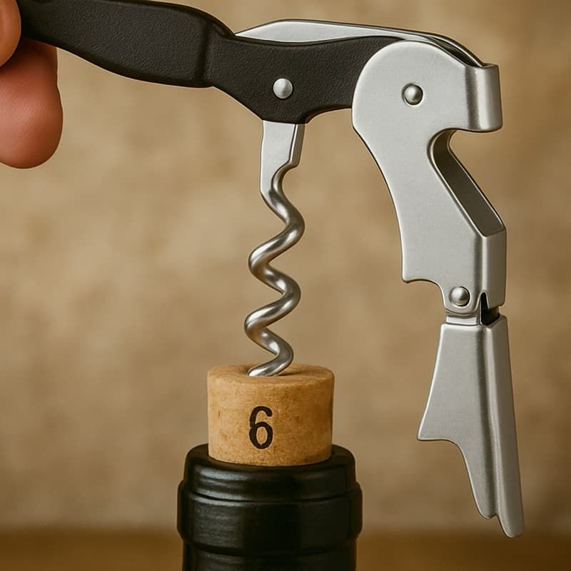 Saca Rolhas Profissional 16,5cm Abridor de Garrafas Vinho Cerveja Metal Resistente Kit Vinho