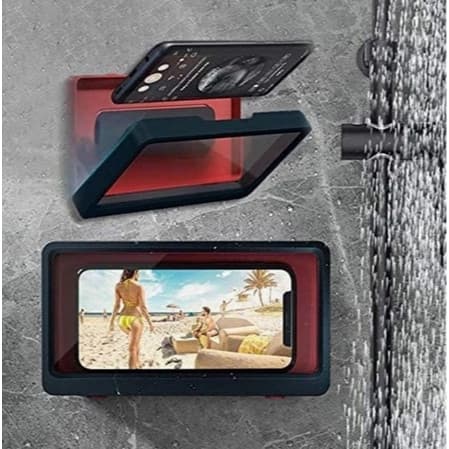 Porta Celular Impermeável e Anti embaçante Com Suporte Adesivo Use no Banho Cozinha Área de Serviço