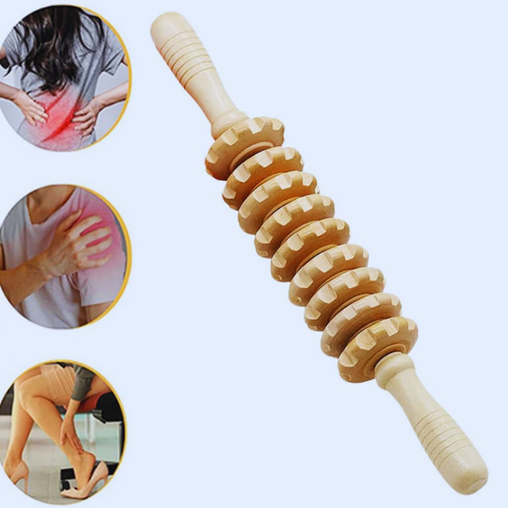 Rolo Bastão Massageado Manual Modelador Relaxante Muscular Madero terapia Tratamento Celulite