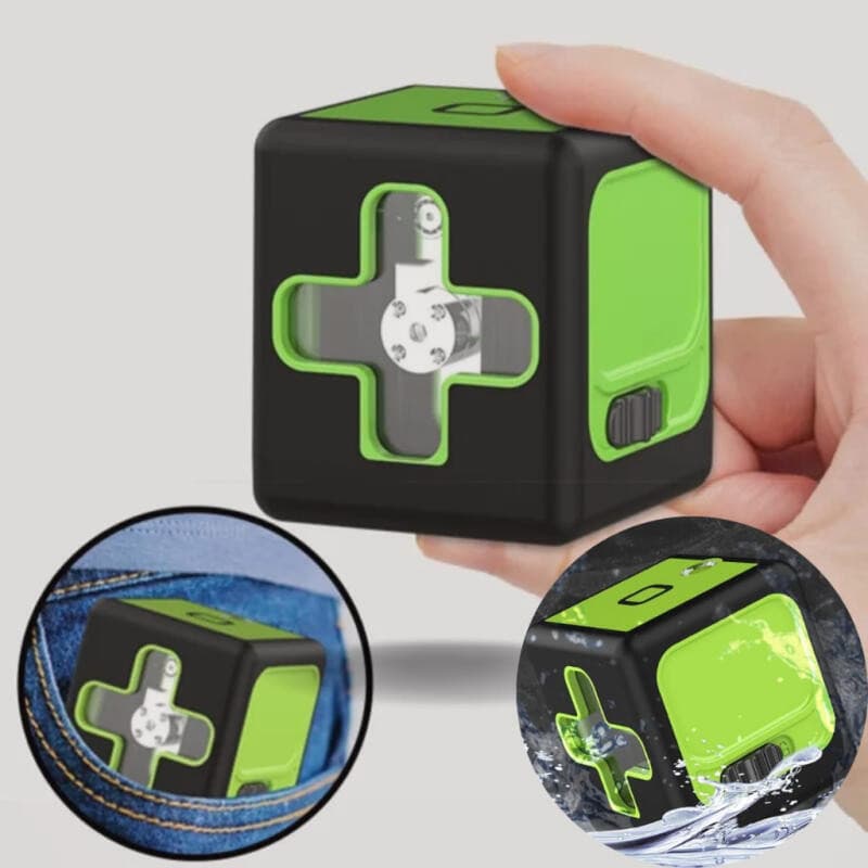 Mini Nível Laser Profissional, 2 Linhas Verdes, Recarregável, Ideal para Construção e Decoração - Inclui Maleta