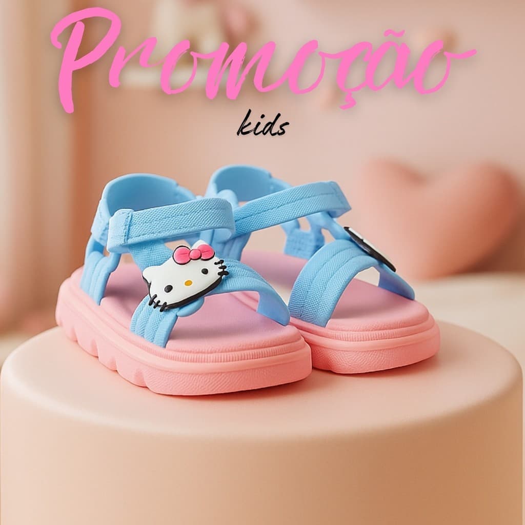 Sandália Infantil Menina Hello Kitty Confortável e Cheia de Estilo