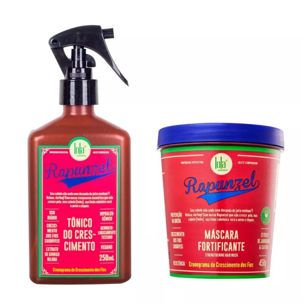 Kit Rapunzel Tonico Do Crescimento 250ml E Máscara 450g Lola Cosmetics