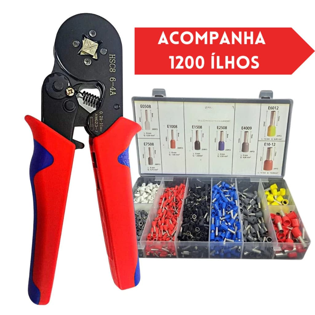 Alicate de Crimpagem para Ferramentas Fotovoltaicas prensa terminal tubular crimpar ilhos 0.25 Até 10mm² 1200peças