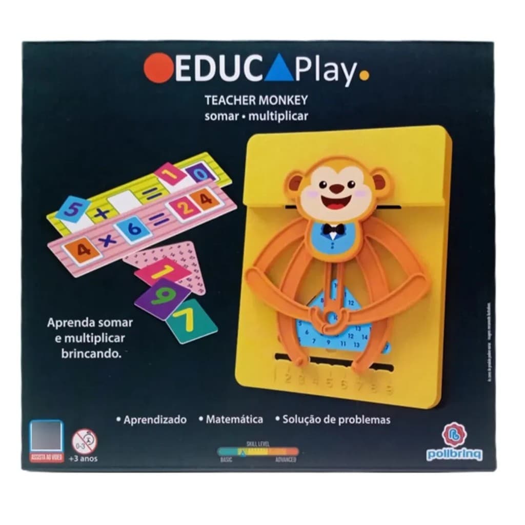 Jogo Pedagógico Teacher Monkey Somar E Multiplicar Polibrinq