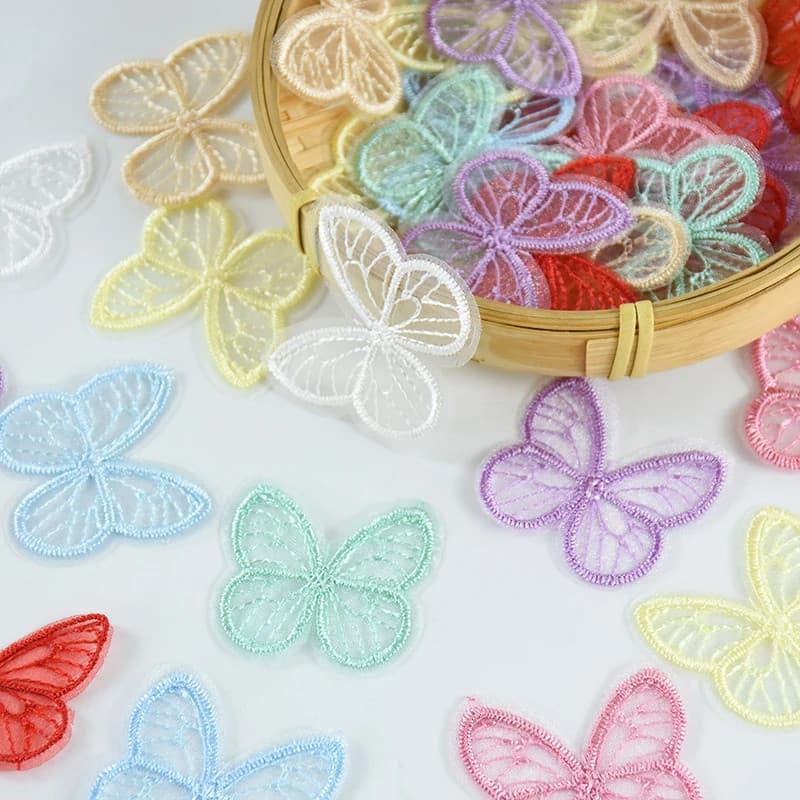 Kit 100 Borboletas de Voal Sortidas - DIY, Artesanato, Laços e Tiaras Decoracao Tiara Calcinha Calca