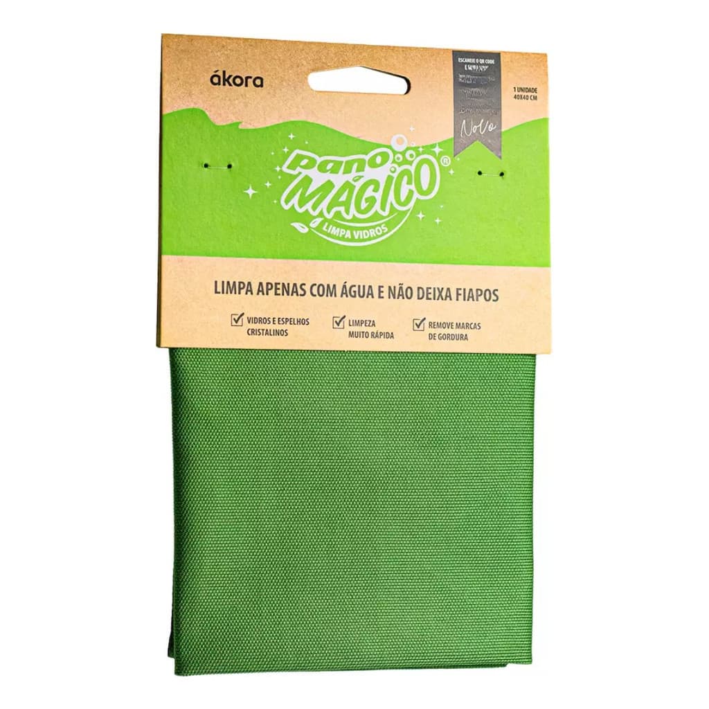 Pano Mágico Limpa Vidros Ákora 40cm Usa Somente Água e não deixa Fiapos Casa Carro
