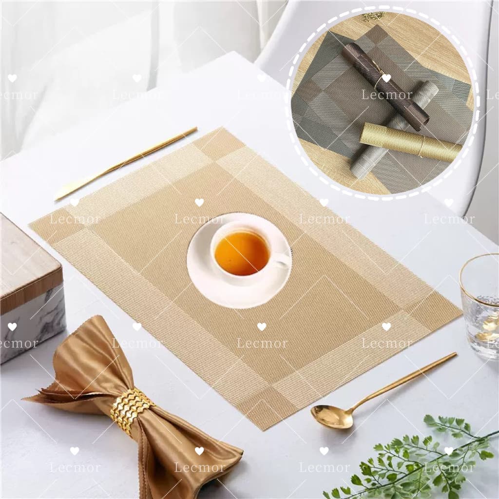 Kit 4/6/8/10 Jogo Americano Retangular Decorativo Antiaderente e Fácil de Limpar