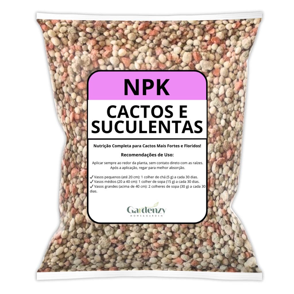 Adubo Fertilizante NPK para Cactos e Suculentas– Floração, Crescimento Saudável - 500g | 01kg | 03kg