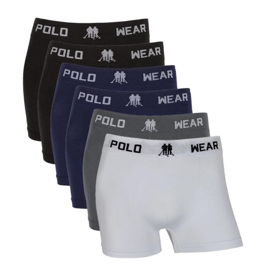 Kit Com 6 Cuecas Boxer Infantil Menino Polo Wear Original